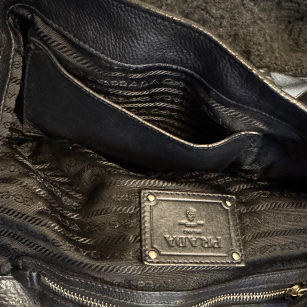 Prada Grayish Black Leather Tote Bag - Picture 13 of 15